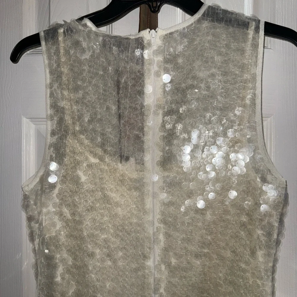 Wayf Women's White X Chérie Madeleine Danse Sequin Sleeveless Midi Dress - Picture 5 of 5